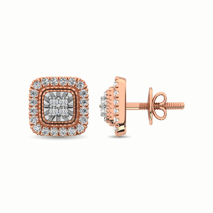 10K Rose Gold 1/3 Ct.Tw. Diamond Stud Earrings