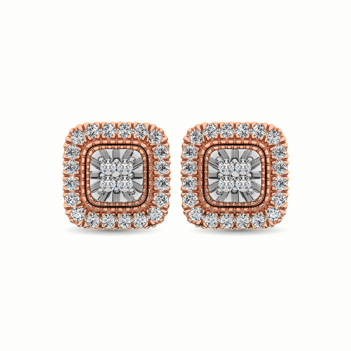 10K Rose Gold 1/3 Ct.Tw. Diamond Stud Earrings