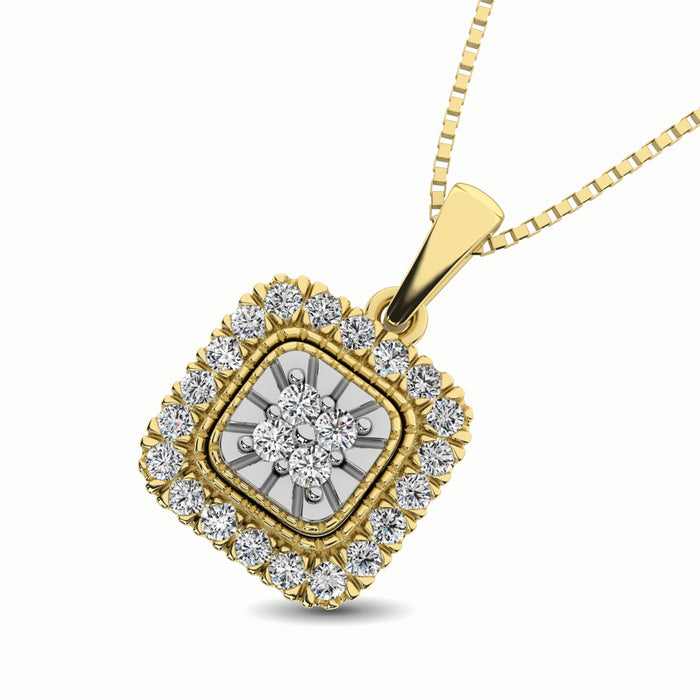 10K Yellow Gold 1/6 Ct.Tw. Diamond Pendant