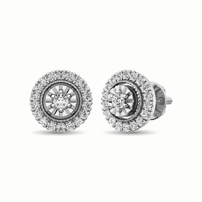 10K White Gold 1/3 Ct.Tw. Diamond Stud Earrings