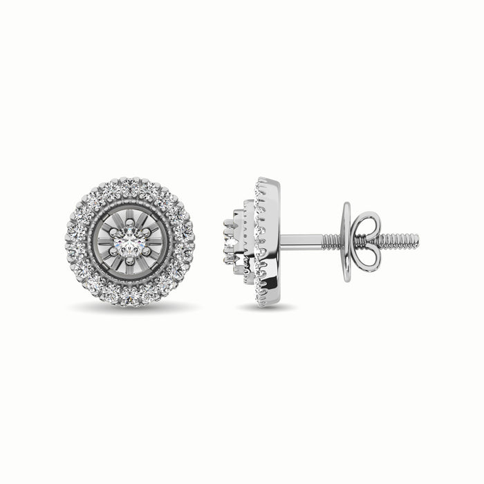 10K White Gold 1/3 Ct.Tw. Diamond Stud Earrings