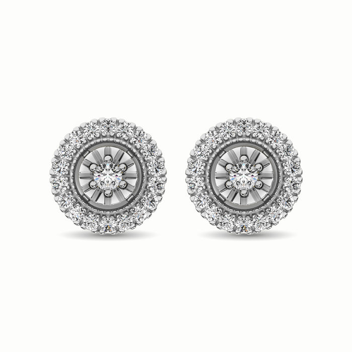 10K White Gold 1/3 Ct.Tw. Diamond Stud Earrings