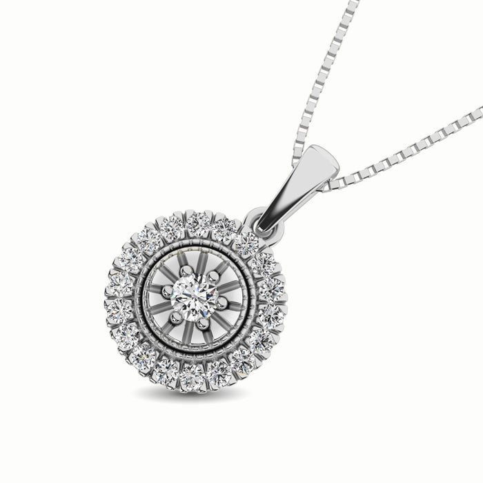 10K White Gold 1/6 Ct.Tw. Diamond Pendant