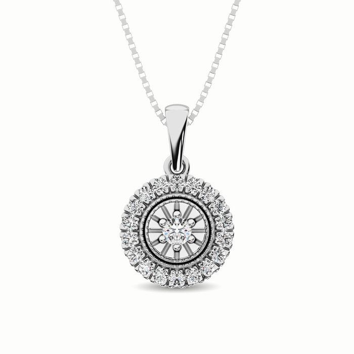 10K White Gold 1/6 Ct.Tw. Diamond Pendant