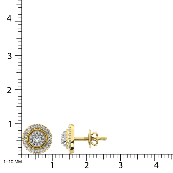 10K Yellow Gold 1/3 Ct.Tw. Diamond Stud Earrings