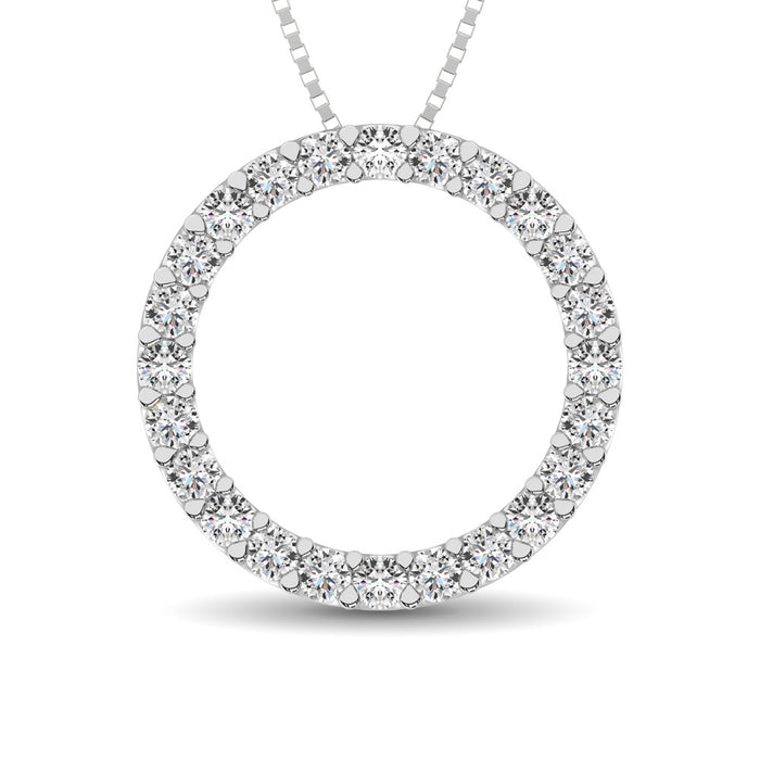 Circle Frame Diamond 1/2 Ct.Tw. Pendant