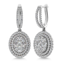 Thumbnail for Diamond 2 1/10 Ct.Tw. Oval Shape Dangler Earring in 14K White Gold