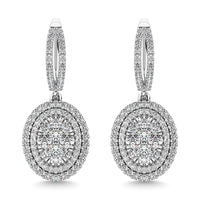 Thumbnail for Diamond 2 1/10 Ct.Tw. Oval Shape Dangler Earring in 14K White Gold