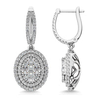 Thumbnail for Diamond 2 1/10 Ct.Tw. Oval Shape Dangler Earring in 14K White Gold