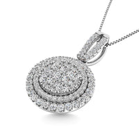 Thumbnail for Diamond 1 3/4 Ct.Tw. Oval Shape Cluster Pendant in 14K White Gold