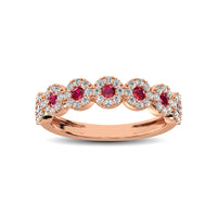 Thumbnail for 14K Rose Gold 5/8 Ct.Tw. Diamond & Ruby Stackable Band