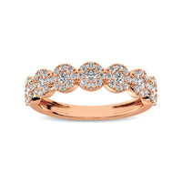 Thumbnail for 14K Rose Gold 5/8 Ct.Tw. Diamond Round Frame Stackable Band