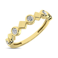 Thumbnail for 14K Yellow Gold 1/6 Ct.Tw. Diamond Bezel Set Stackable Band