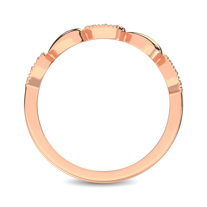 14K Rose Gold 1/20 Ct.Tw. Diamond Pear Shape Stackable Band