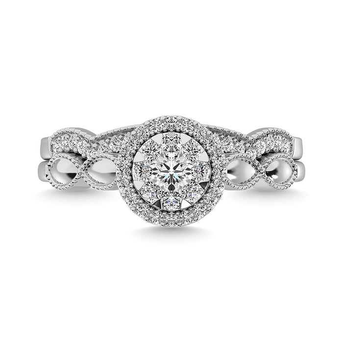 Diamond 1/2 Ct.Tw. Bridal Ring in 14K White Gold