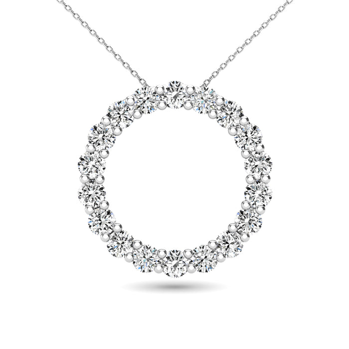 14K White Gold 2/5 Ct.Tw. Diamond Circle Pendant