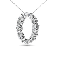 Thumbnail for Diamond 3/8 Ct.Tw. Oval Shape Pendant in 14K White Gold