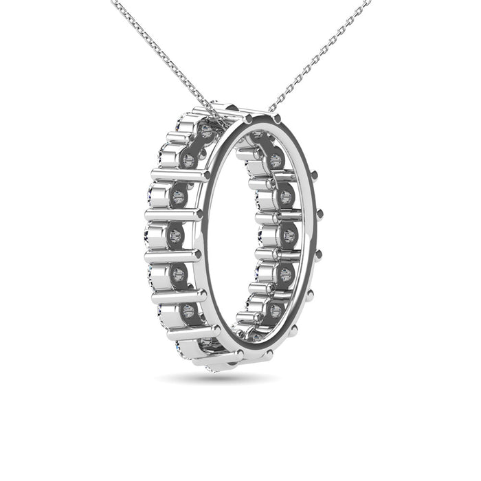 Diamond 3/8 Ct.Tw. Oval Shape Pendant in 14K White Gold