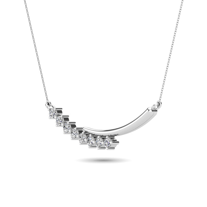 14K White Gold 1/4 Ct.Tw. Diamond Fashion Necklace