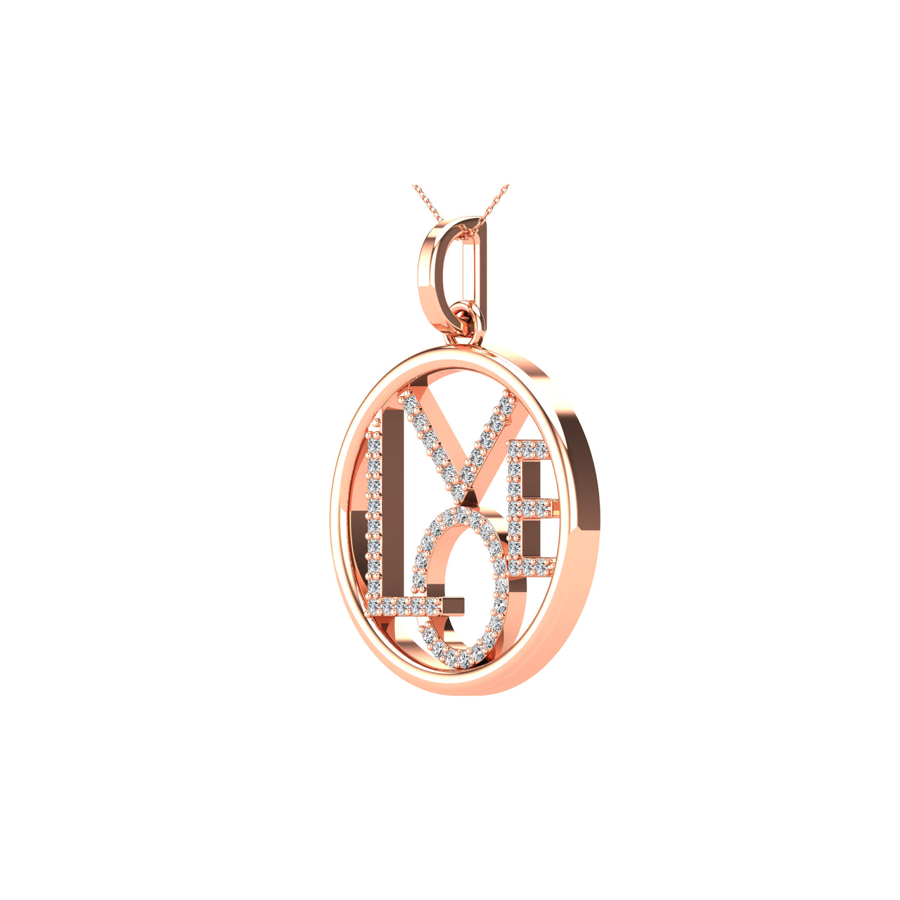 Diamond 1/10 Ct.Tw. LOVE Pendant in 10K Rose Gold