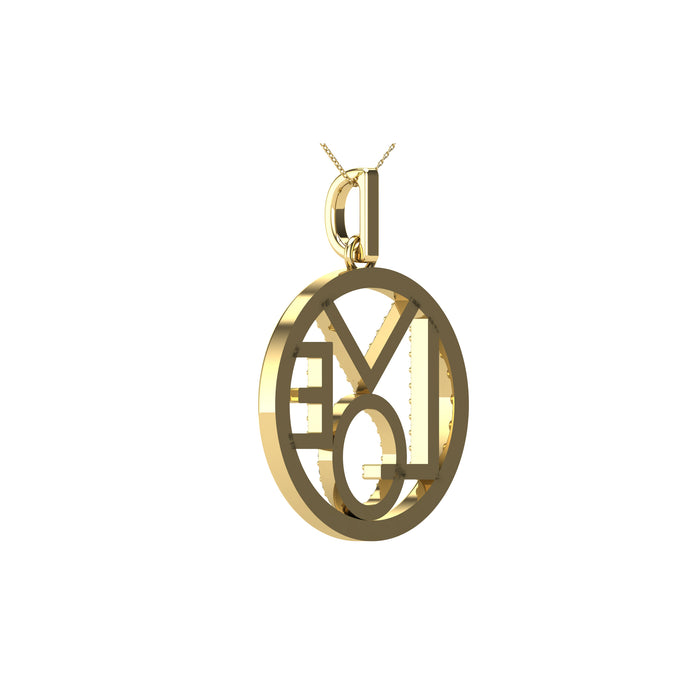 10K Yellow Gold 1/10 Ct.Tw. Diamond Accent LOVE Pendant