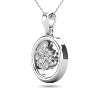 Thumbnail for Diamond 3/8 Ct.Tw. Open Circle Flower Pendant in 10K White Gold