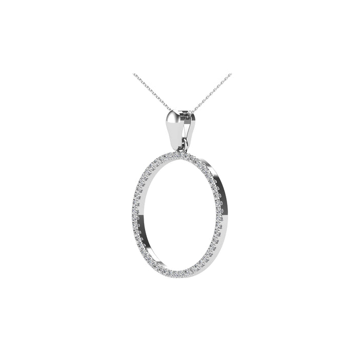 10K White Gold 1/6 Ct.Tw. Diamond Circle Pendant