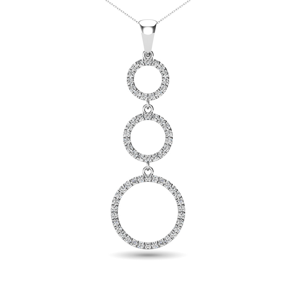 Diamond 1/4 Ct.Tw. Open Circles Pendant in 14K White Gold