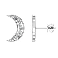 Thumbnail for Diamond 1/6 Ct.Tw. Crescent Moon Earrings in 10K White Gold