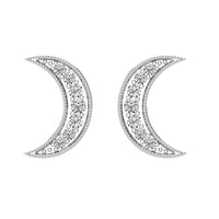 Thumbnail for Diamond 1/6 Ct.Tw. Crescent Moon Earrings in 10K White Gold