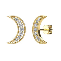 Thumbnail for Diamond 1/6 Ct.Tw. Crescent Moon Earrings in 10K Yellow Gold
