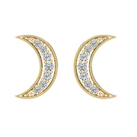 Thumbnail for Diamond 1/6 Ct.Tw. Crescent Moon Earrings in 10K Yellow Gold