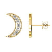 Thumbnail for Diamond 1/6 Ct.Tw. Crescent Moon Earrings in 10K Yellow Gold
