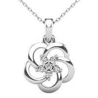 Thumbnail for Open Flower Diamond 1/10 Ct.Tw. Pendant