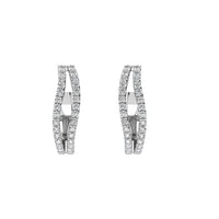 Thumbnail for 14K White Gold 1/4 Ct.Tw. Diamond Hoop Earrings