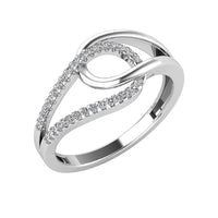Thumbnail for Diamond 1/10 Ctw Abstract Loop Ring in 10K White Gold