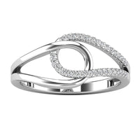 Thumbnail for Diamond 1/10 Ctw Abstract Loop Ring in 10K White Gold