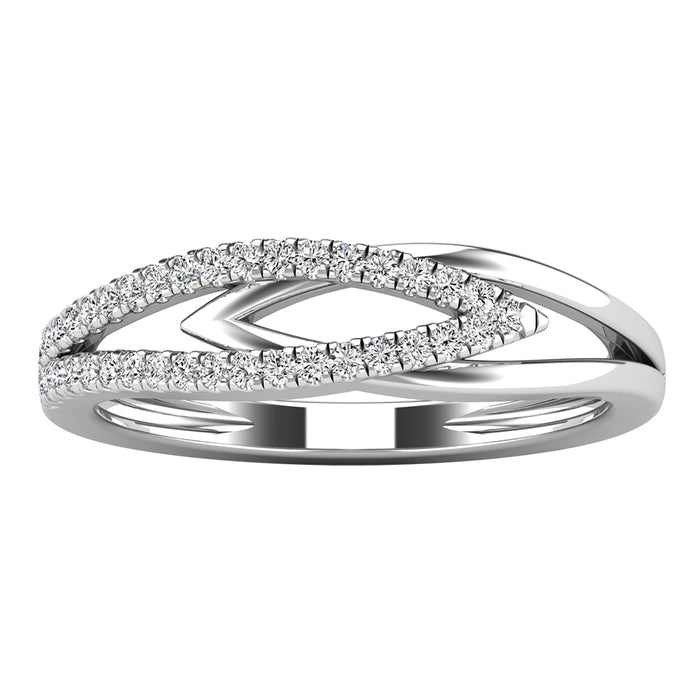 10K White Gold 1/5 Ctw Diamond Fashion Ring