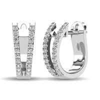 Thumbnail for 14K White Gold 1/4 Ct.Tw. Diamond  Huggies Earrings