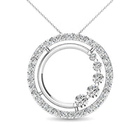 Thumbnail for Diamond 3/8 Ct.Tw. Circle Pendant in 14K White Gold