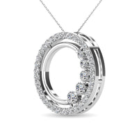 Thumbnail for Diamond 3/8 Ct.Tw. Circle Pendant in 14K White Gold