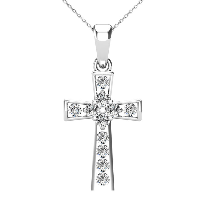 Diamond Accented Cross Pendant 1/6 Ct.Tw