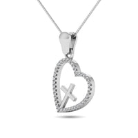 Thumbnail for 14K White Gold 1/5 Ct.Tw. Diamond Cross Pendant