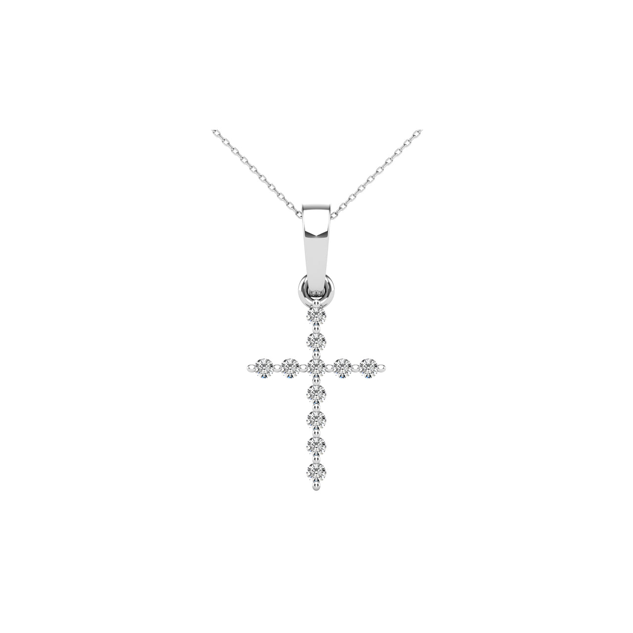Diamond Accented Cross Pendant 1/20 Ct.Tw