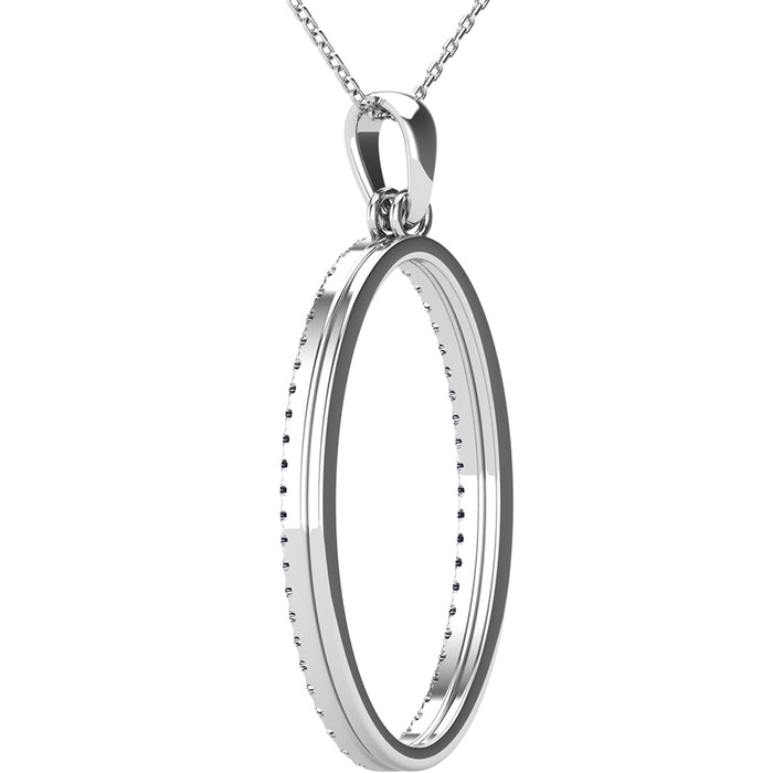 Diamond 1/5 Ct.Tw Oval Shape Pendant in 10K White Gold