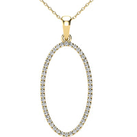 Thumbnail for Diamond 1/5 Ct.Tw Oval Shape Pendant in 10K Yellow Gold
