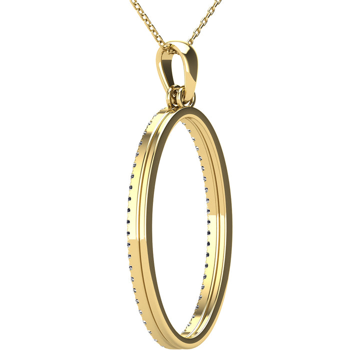 Diamond 1/5 Ct.Tw Oval Shape Pendant in 10K Yellow Gold