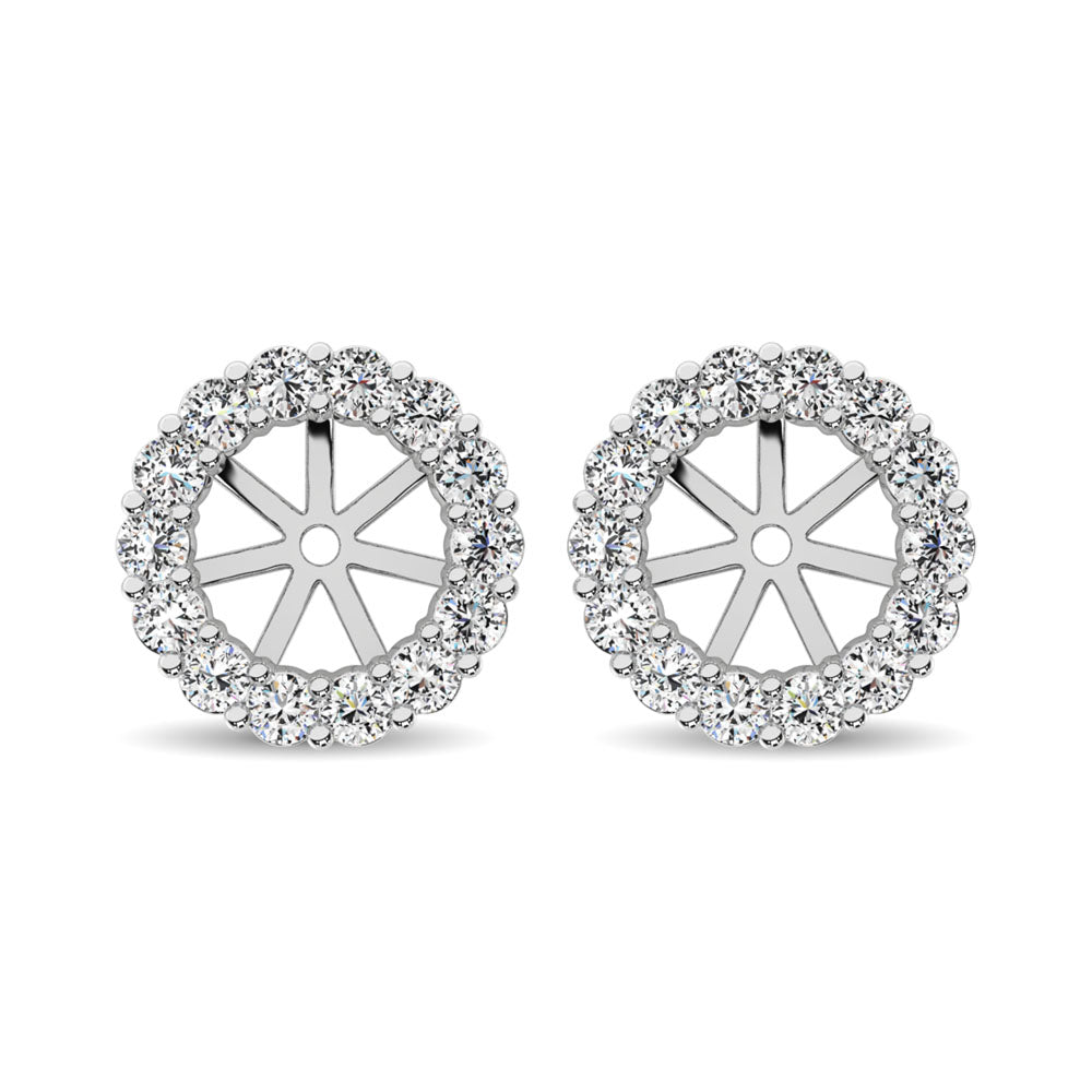 14K White Gold Diamond 2/5 Ct.Tw. Earrings Jacket