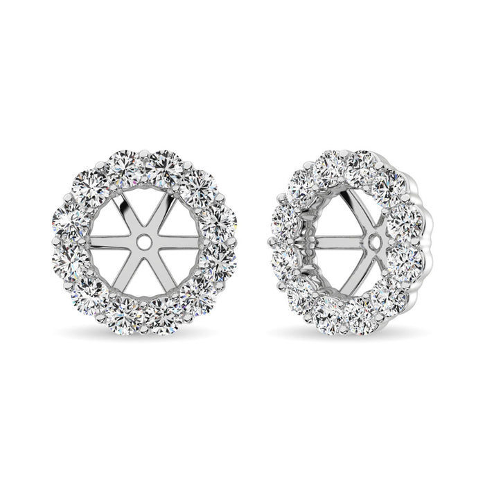 14K White Gold Diamond 3/4 Ct.Tw. Earrings Jacket