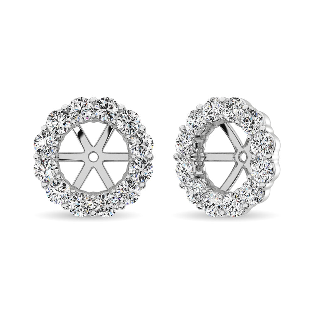 14K White Gold Diamond 9/10 Ct.Tw. Earrings Jacket